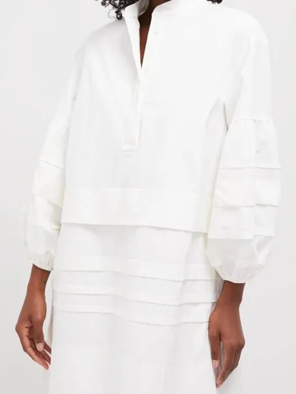 NWT Tuckernuck Pomander Place White Tiered Puff-Sleeve Dress